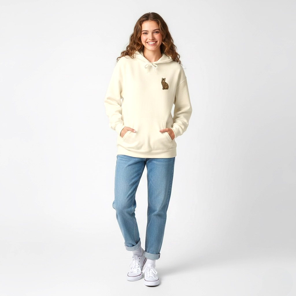 Bluza z małym haftem zwierzaka, z kapturem