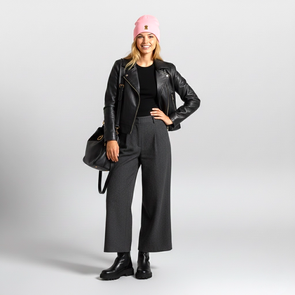 Cuffed Beanie z haftem zwierzaka