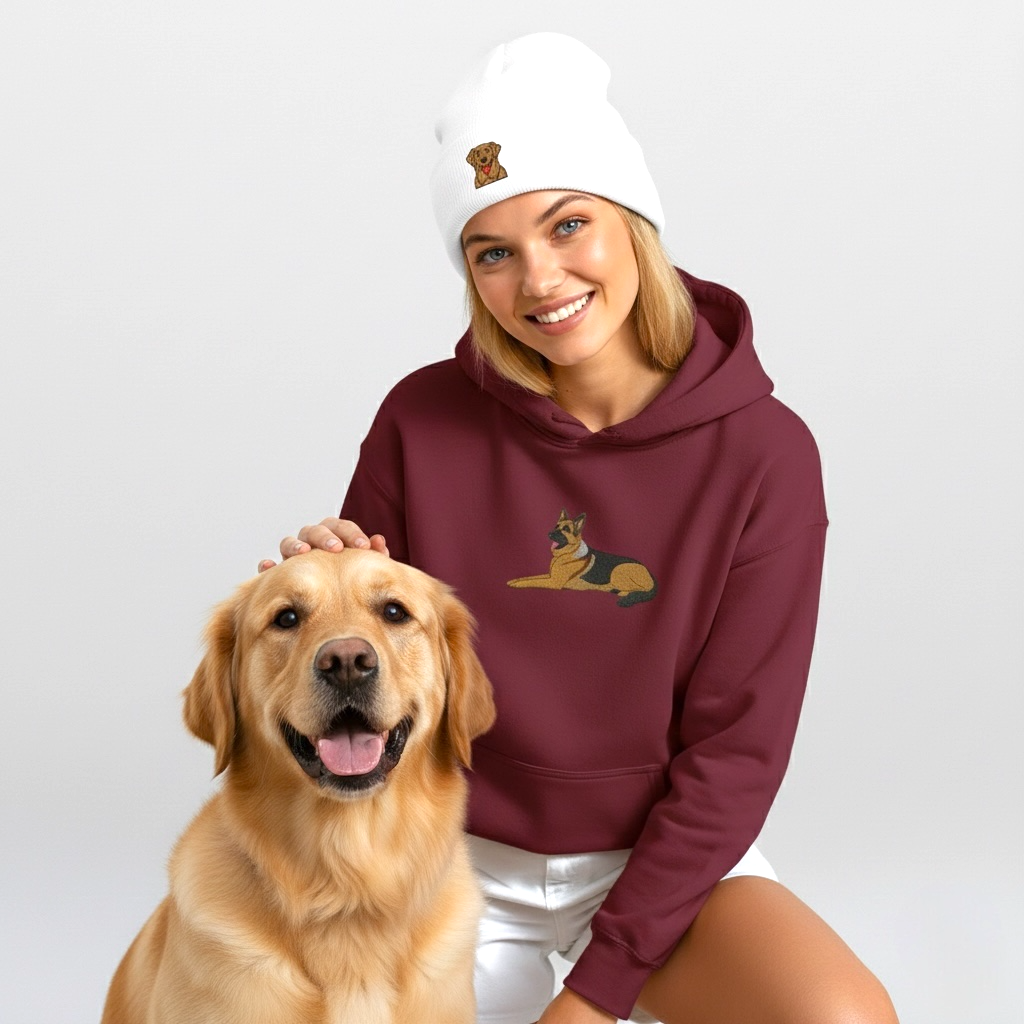 Cuffed Beanie z haftem zwierzaka